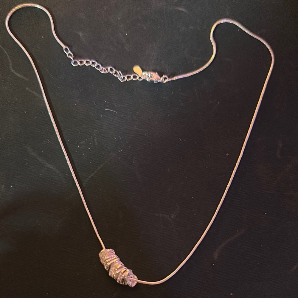 Elegant Sterling Silver Choker Necklace with Textured Pendants